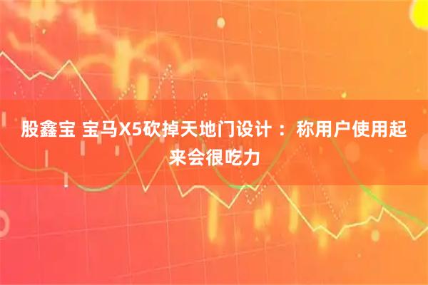 股鑫宝 宝马X5砍掉天地门设计 ：称用户使用起来会很吃力