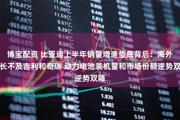 博宝配资 比亚迪上半年销量增速垫底背后：海外增长不及吉利和奇瑞 动力电池装机量和市场份额逆势双降